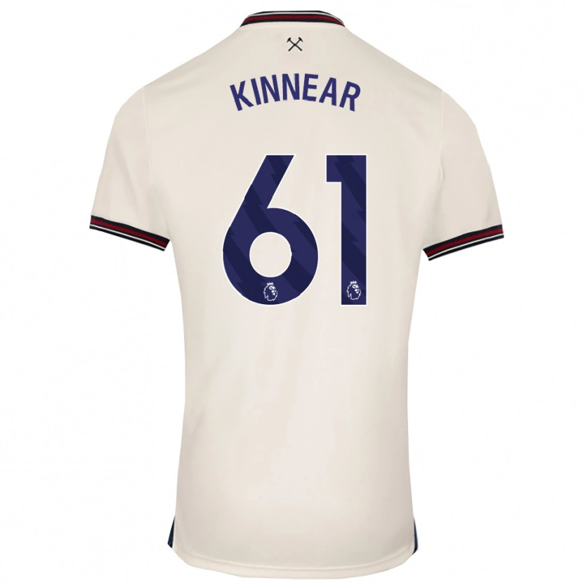 Danxen Bambino Maglia Brian Kinnear #61 Bianco Sporco Kit Gara Away 2025/26 Maglietta