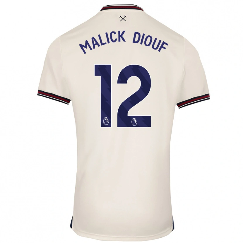 Danxen Bambino Maglia El Hadji Malick Diouf #12 Bianco Sporco Kit Gara Away 2025/26 Maglietta