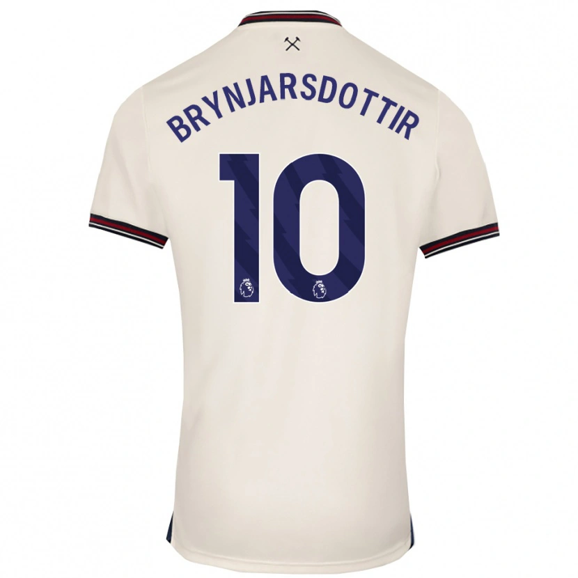 Danxen Bambino Maglia Dagný Brynjarsdóttir #10 Bianco Sporco Kit Gara Away 2025/26 Maglietta
