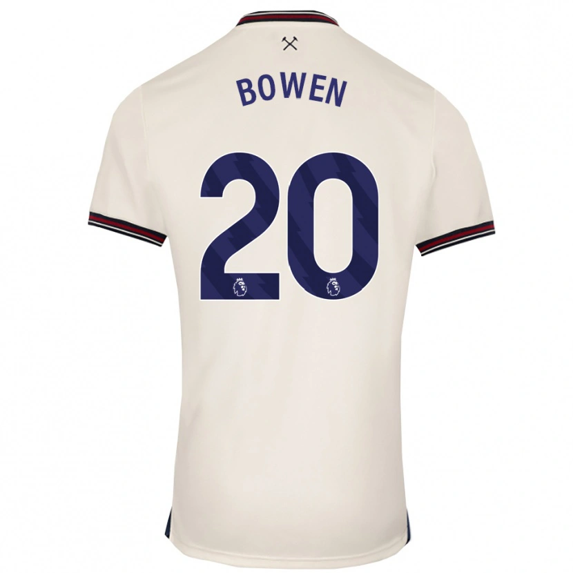 Danxen Bambino Maglia Jarrod Bowen #20 Bianco Sporco Kit Gara Away 2025/26 Maglietta
