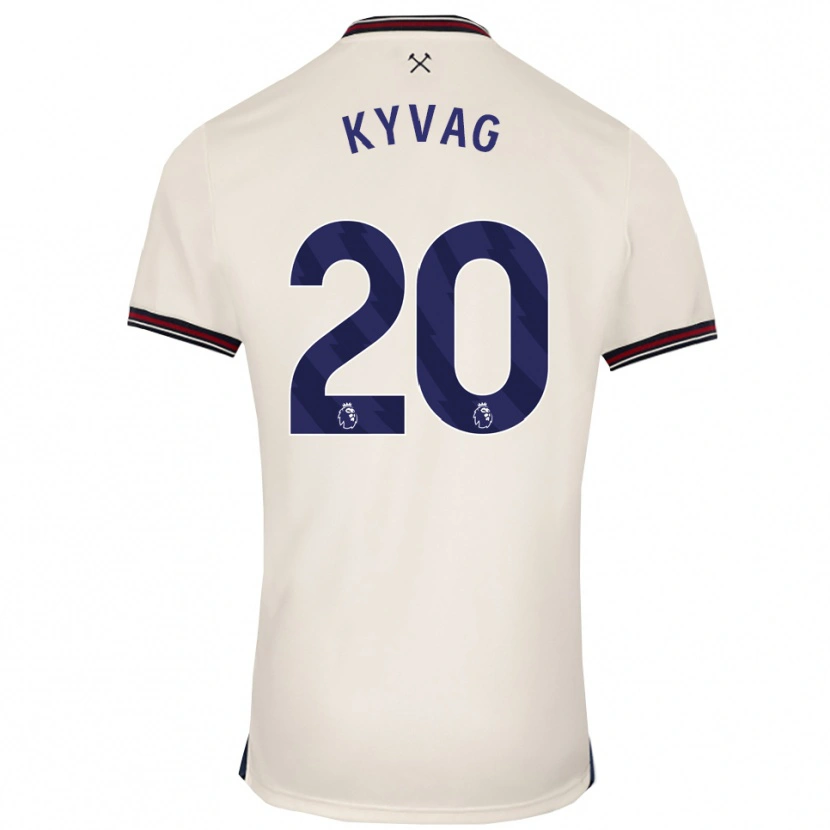 Danxen Bambino Maglia Thea Kyvag #20 Bianco Sporco Kit Gara Away 2025/26 Maglietta