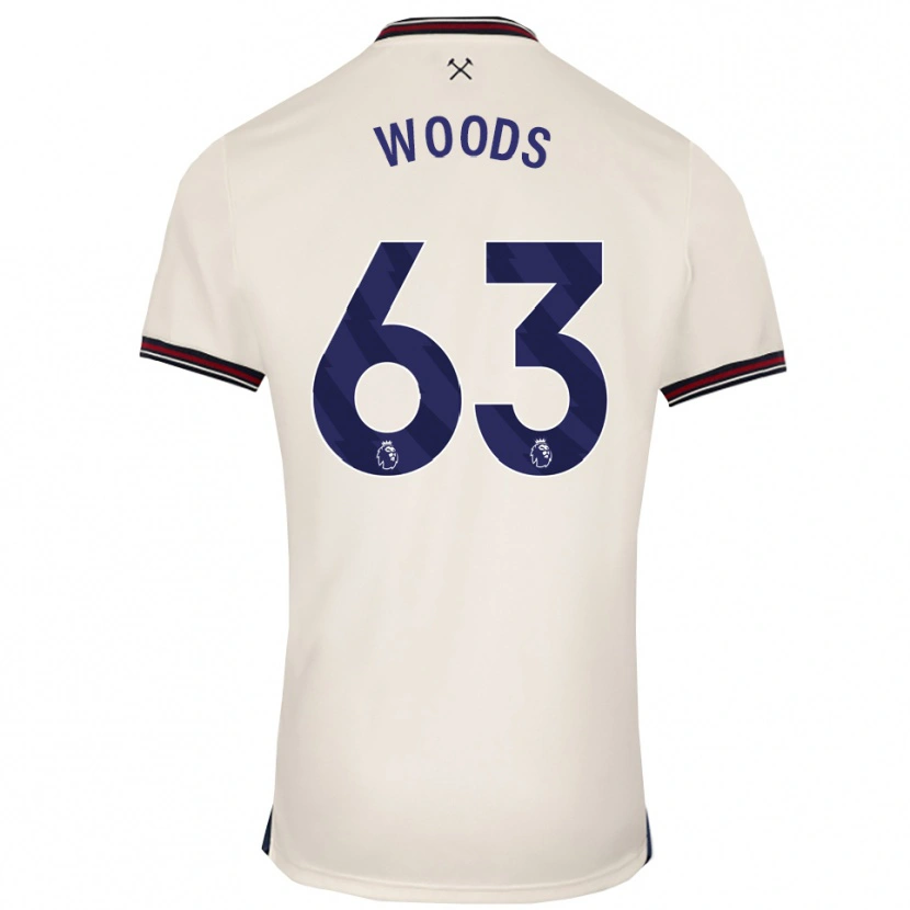 Danxen Bambino Maglia Archie Woods #63 Bianco Sporco Kit Gara Away 2025/26 Maglietta