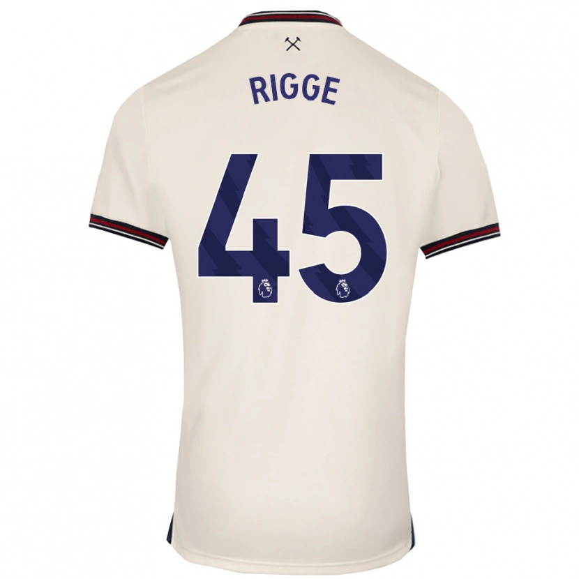 Danxen Bambino Maglia Daniel Rigge #45 Bianco Sporco Kit Gara Away 2025/26 Maglietta