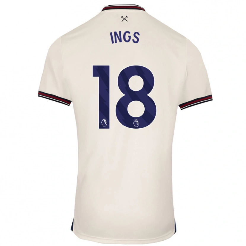 Danxen Bambino Maglia Danny Ings #18 Bianco Sporco Kit Gara Away 2025/26 Maglietta