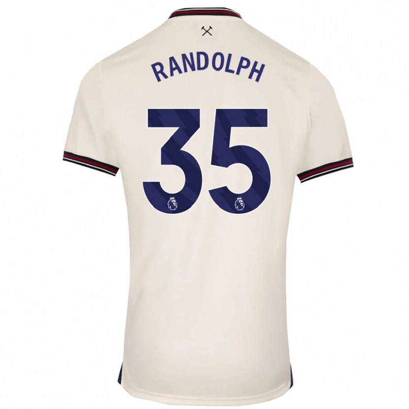 Danxen Bambino Maglia Darren Randolph #35 Bianco Sporco Kit Gara Away 2025/26 Maglietta