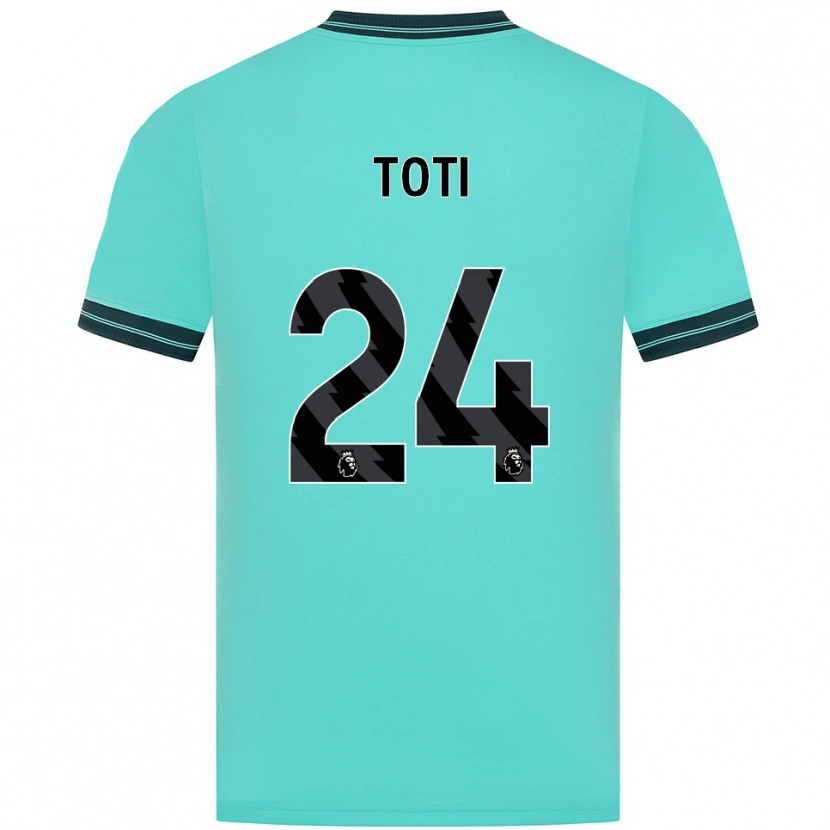 Danxen Bambino Maglia Toti #24 Azzurro Verde Kit Gara Away 2025/26 Maglietta