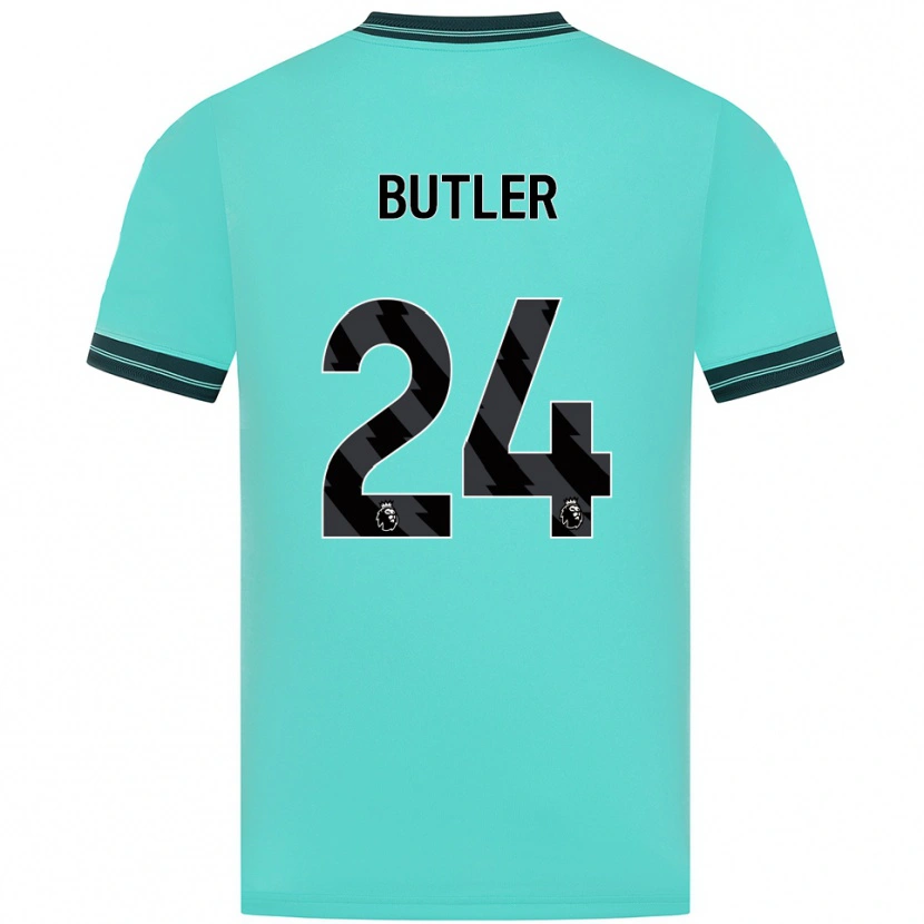 Danxen Bambino Maglia Elli Butler #24 Azzurro Verde Kit Gara Away 2025/26 Maglietta