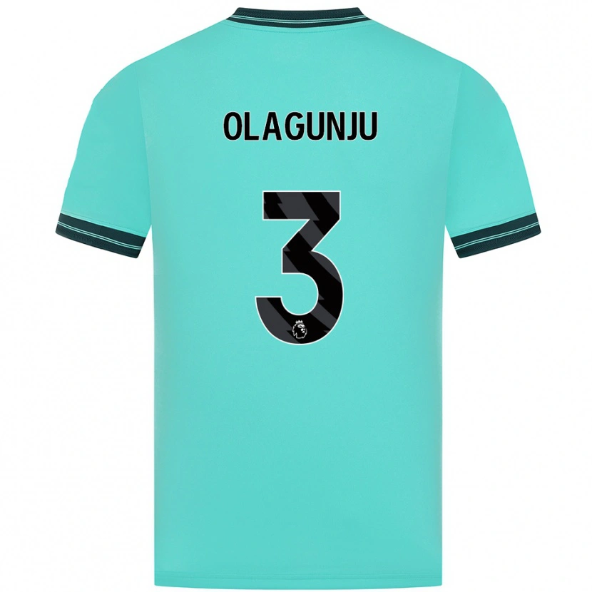 Danxen Bambino Maglia Saheed Olagunju #3 Azzurro Verde Kit Gara Away 2025/26 Maglietta