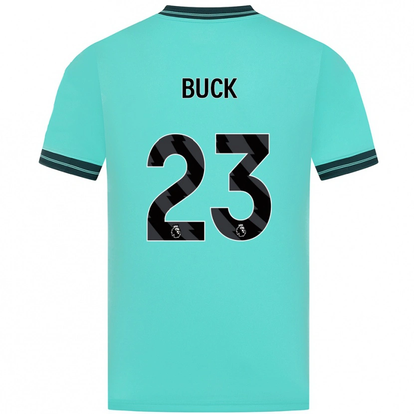 Danxen Bambino Maglia Alex Buck #23 Azzurro Verde Kit Gara Away 2025/26 Maglietta