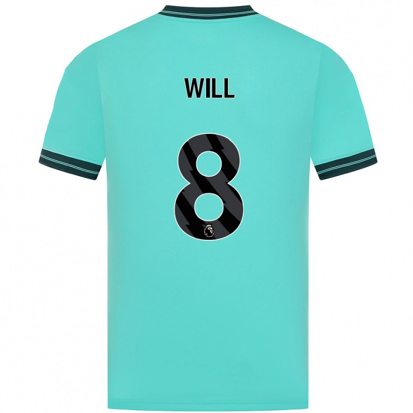 Danxen Bambino Maglia Merrick Will #8 Azzurro Verde Kit Gara Away 2025/26 Maglietta