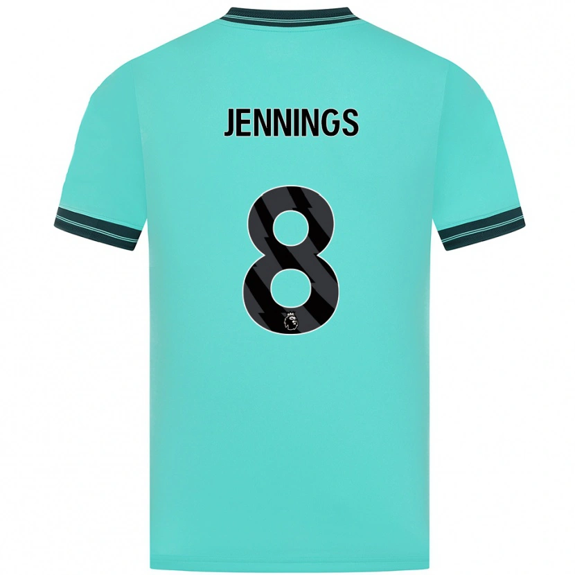 Danxen Bambino Maglia Shannie Jennings #8 Azzurro Verde Kit Gara Away 2025/26 Maglietta