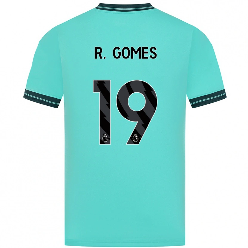 Danxen Bambino Maglia Rodrigo Gomes #19 Azzurro Verde Kit Gara Away 2025/26 Maglietta