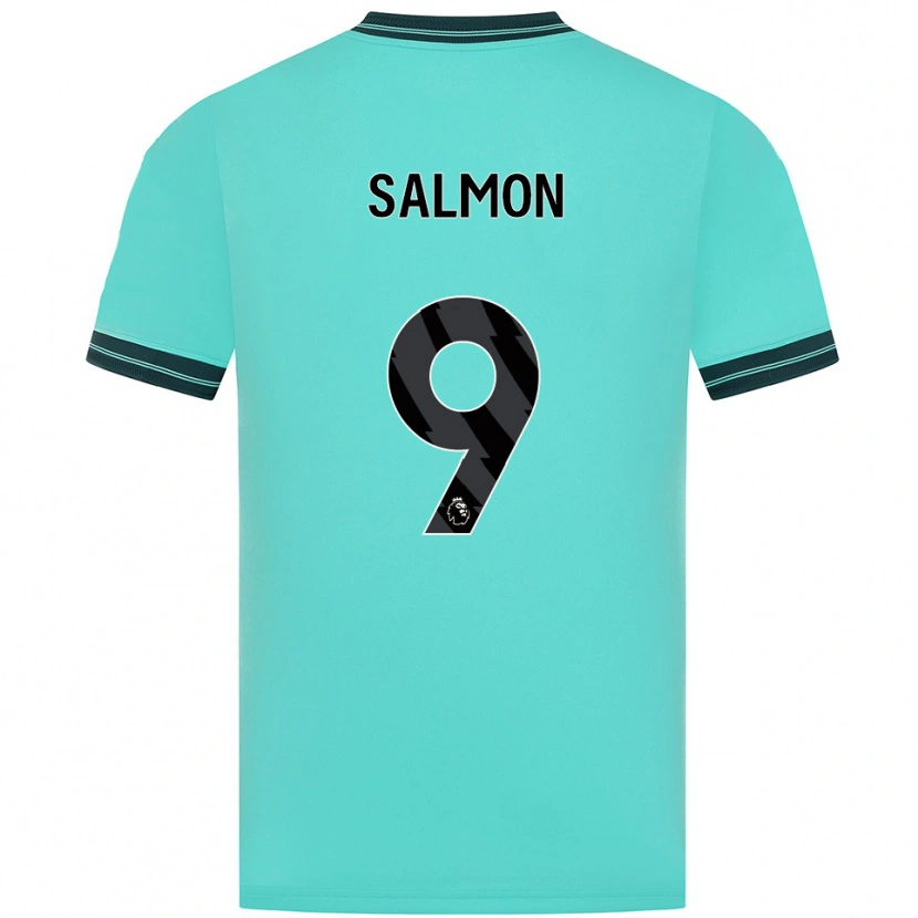 Danxen Bambino Maglia Fabian Salmon #9 Azzurro Verde Kit Gara Away 2025/26 Maglietta