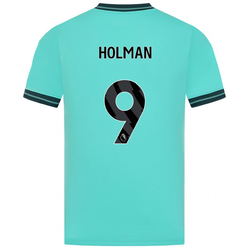 Danxen Bambino Maglia Fletcher Holman #9 Azzurro Verde Kit Gara Away 2025/26 Maglietta