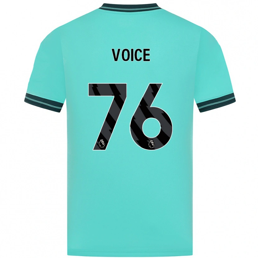 Danxen Bambino Maglia Caden Voice #76 Azzurro Verde Kit Gara Away 2025/26 Maglietta