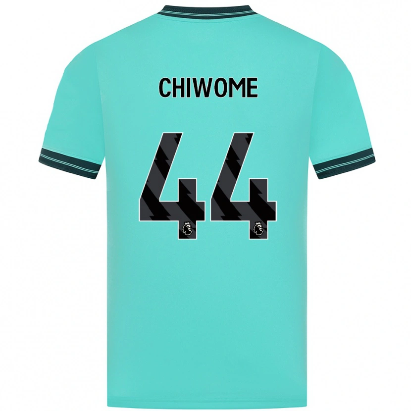 Danxen Bambino Maglia Leon Chiwome #44 Azzurro Verde Kit Gara Away 2025/26 Maglietta