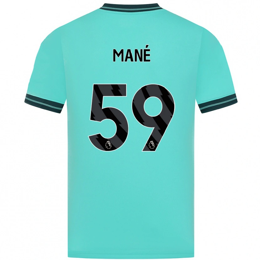 Danxen Bambino Maglia Mateus Mané #59 Azzurro Verde Kit Gara Away 2025/26 Maglietta