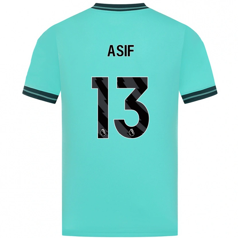 Danxen Bambino Maglia Daston Asif #13 Azzurro Verde Kit Gara Away 2025/26 Maglietta