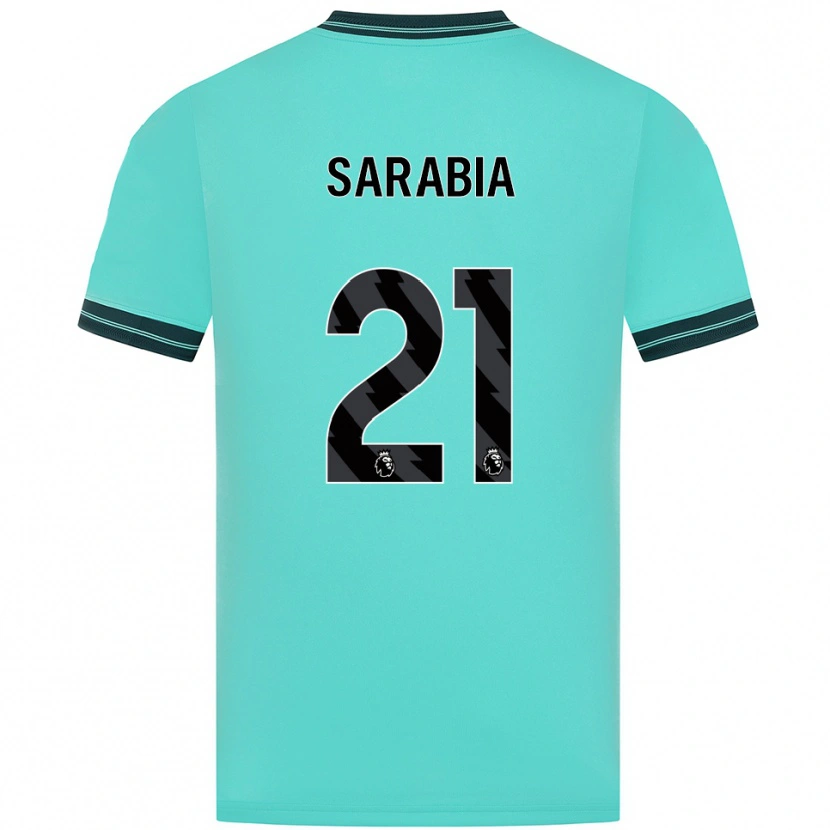 Danxen Bambino Maglia Pablo Sarabia #21 Azzurro Verde Kit Gara Away 2025/26 Maglietta