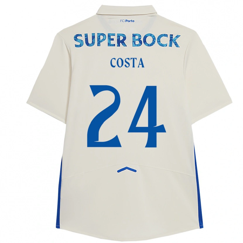 Danxen Bambino Maglia João Costa #24 Bianco Blu Kit Gara Third 2025/26 Maglietta