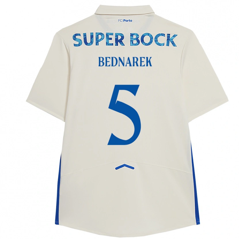 Danxen Bambino Maglia Jan Bednarek #5 Bianco Blu Kit Gara Third 2025/26 Maglietta