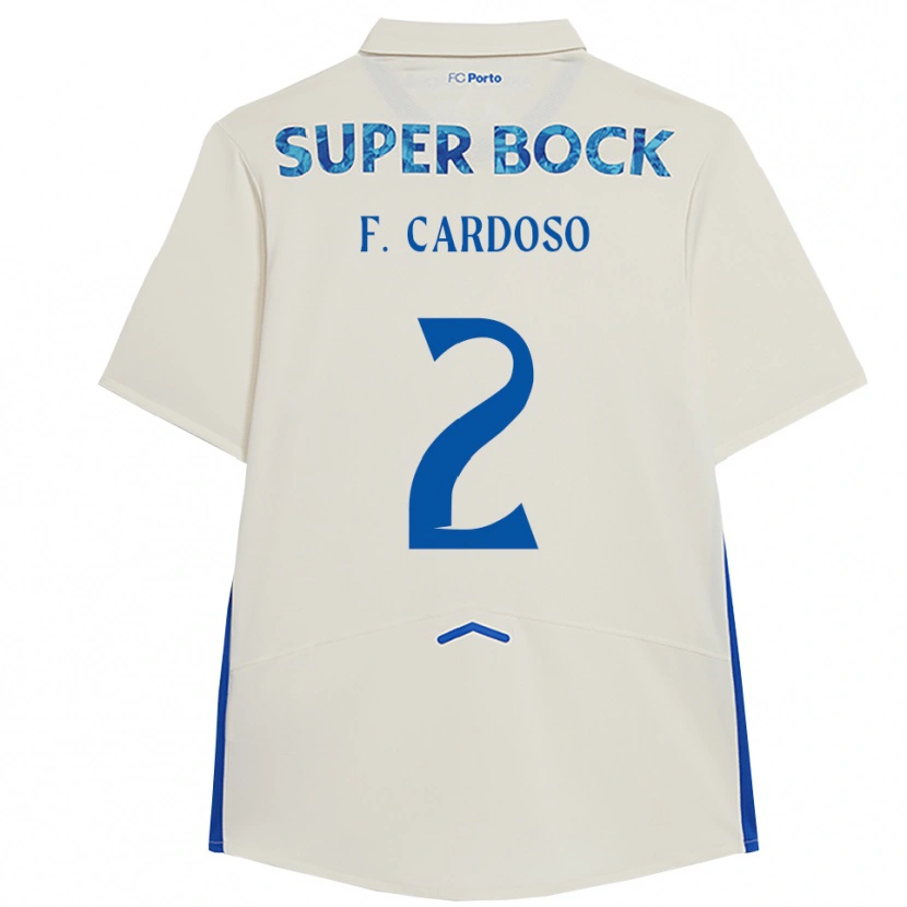 Danxen Bambino Maglia Fábio Cardoso #2 Bianco Blu Kit Gara Third 2025/26 Maglietta