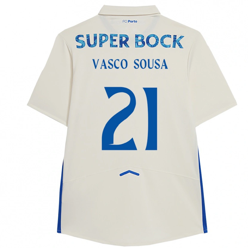 Danxen Bambino Maglia Vasco Sousa #21 Bianco Blu Kit Gara Third 2025/26 Maglietta