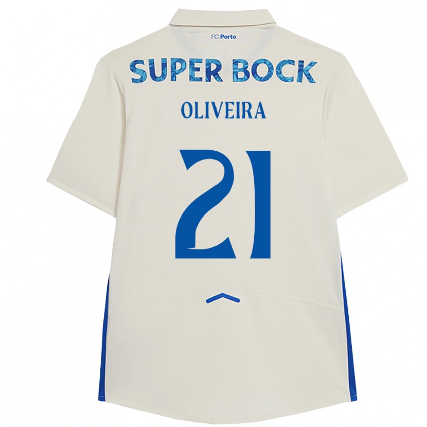 Danxen Bambino Maglia Gonçalo Oliveira #21 Bianco Blu Kit Gara Third 2025/26 Maglietta