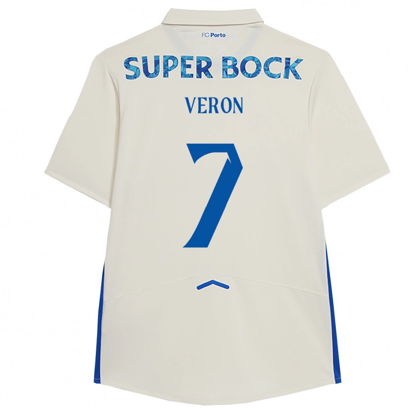 Danxen Bambino Maglia Gabriel Veron #7 Bianco Blu Kit Gara Third 2025/26 Maglietta