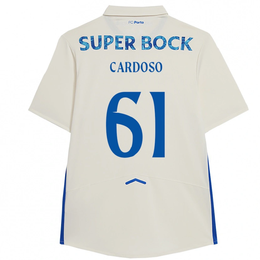 Danxen Bambino Maglia Ivan Cardoso #61 Bianco Blu Kit Gara Third 2025/26 Maglietta