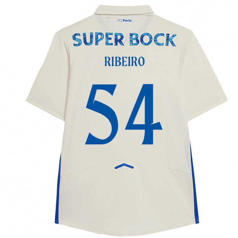 Danxen Bambino Maglia António Ribeiro #54 Bianco Blu Kit Gara Third 2025/26 Maglietta