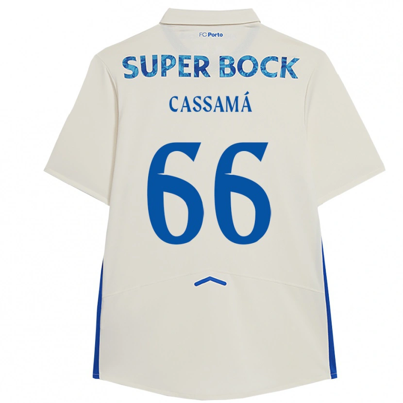 Danxen Bambino Maglia Adramane Cassamá #66 Bianco Blu Kit Gara Third 2025/26 Maglietta