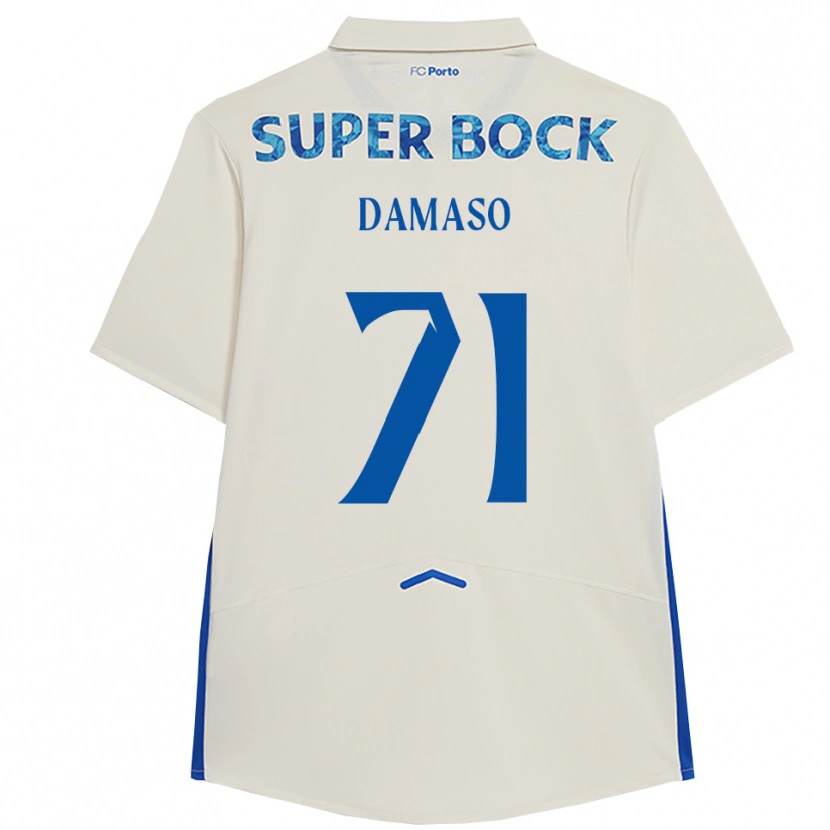 Danxen Bambino Maglia Nico Damaso #71 Bianco Blu Kit Gara Third 2025/26 Maglietta