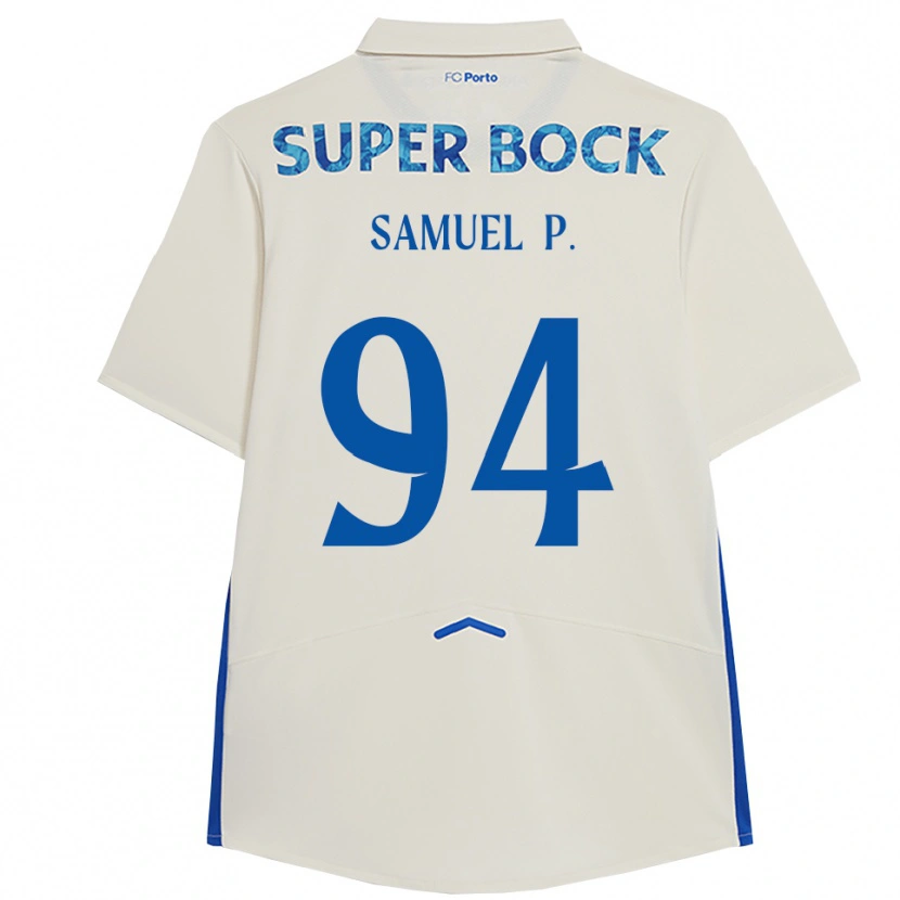 Danxen Bambino Maglia Samuel #94 Bianco Blu Kit Gara Third 2025/26 Maglietta
