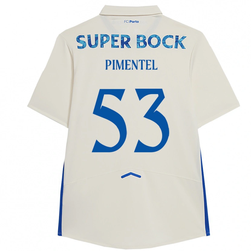 Danxen Bambino Maglia Eric Pimentel #53 Bianco Blu Kit Gara Third 2025/26 Maglietta