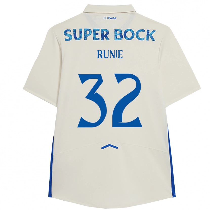 Danxen Bambino Maglia Roko Runje #32 Bianco Blu Kit Gara Third 2025/26 Maglietta