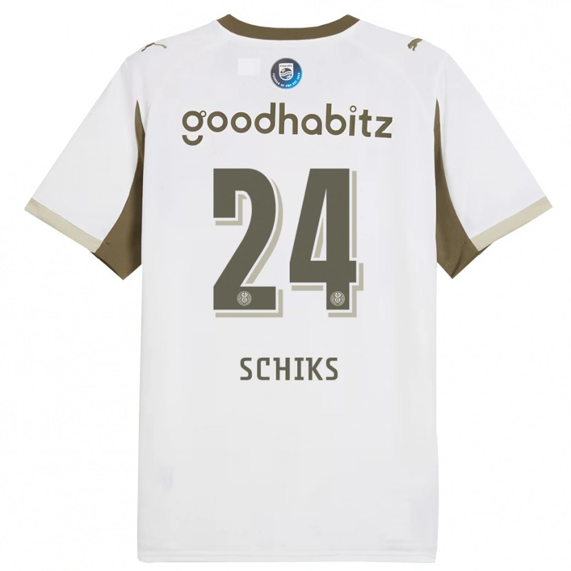 Danxen Bambino Maglia Niek Schiks #24 Bianco Grigio Kit Gara Third 2025/26 Maglietta