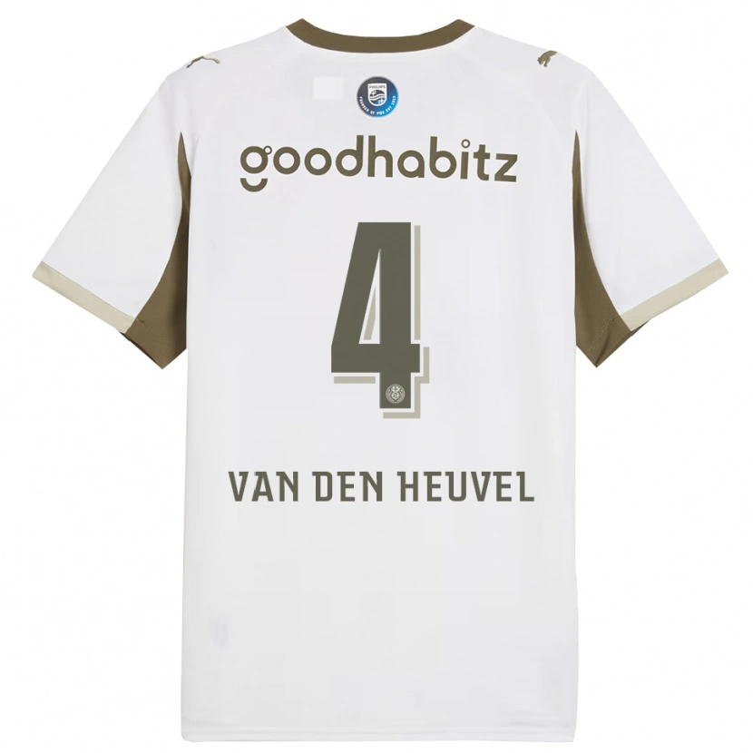 Danxen Bambino Maglia Tim Van Den Heuvel #4 Bianco Grigio Kit Gara Third 2025/26 Maglietta