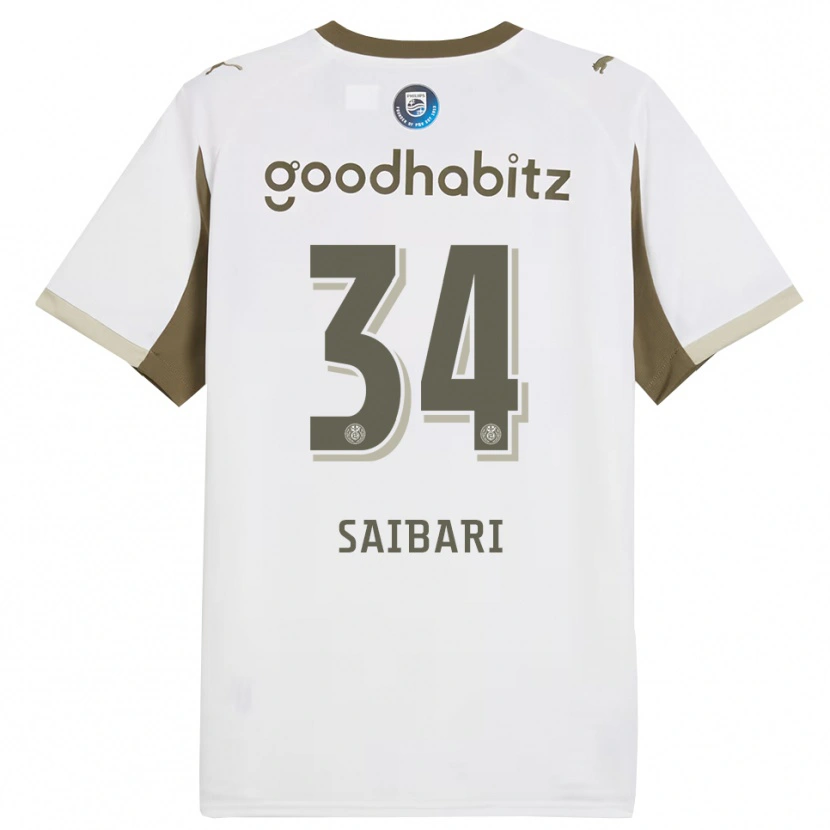 Danxen Bambino Maglia Ismael Saibari #34 Bianco Grigio Kit Gara Third 2025/26 Maglietta