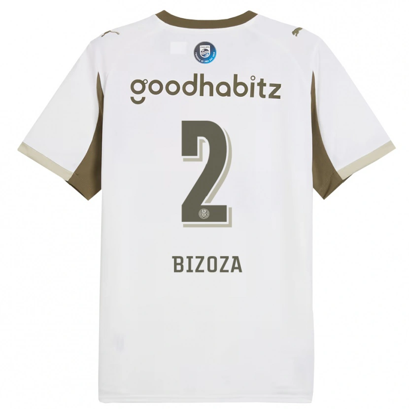 Danxen Bambino Maglia Kevin Bizoza #2 Bianco Grigio Kit Gara Third 2025/26 Maglietta