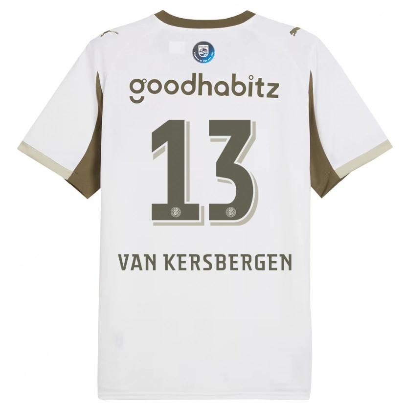 Danxen Bambino Maglia Sander Van Kersbergen #13 Bianco Grigio Kit Gara Third 2025/26 Maglietta