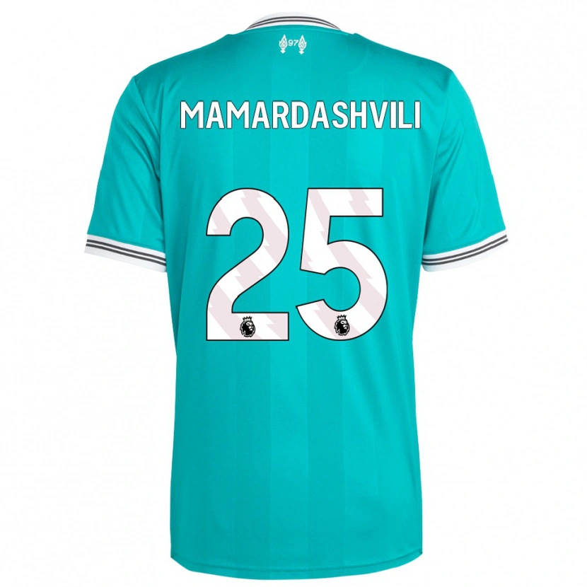 Danxen Bambino Maglia Giorgi Mamardashvili #25 Verde Bianco Kit Gara Third 2025/26 Maglietta