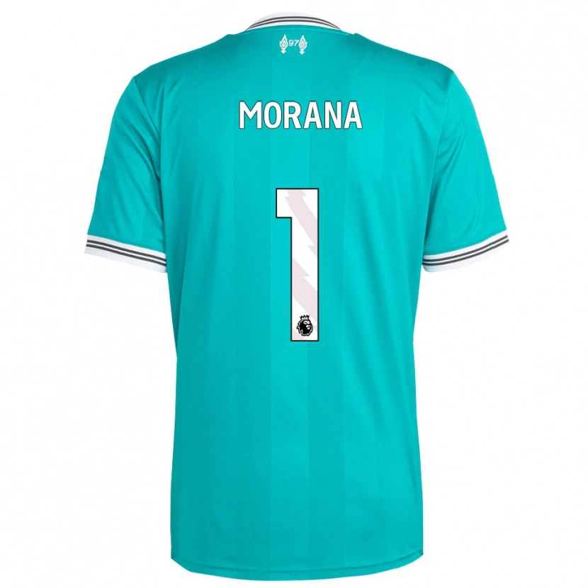 Danxen Bambino Maglia Nathan Morana #1 Verde Bianco Kit Gara Third 2025/26 Maglietta