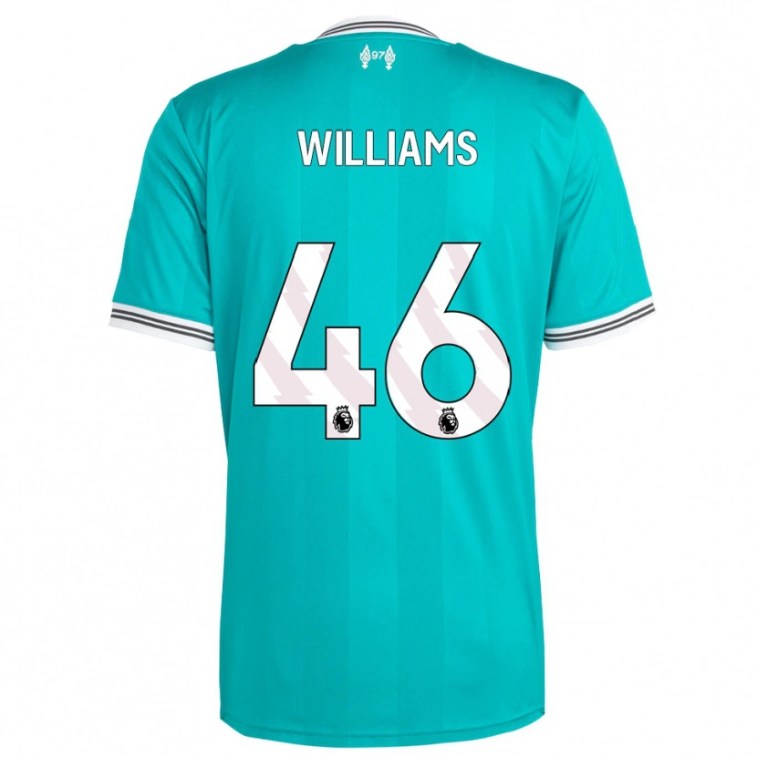 Danxen Bambino Maglia Rhys Williams #46 Verde Bianco Kit Gara Third 2025/26 Maglietta