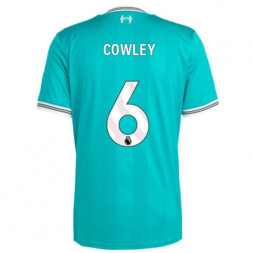 Danxen Bambino Maglia Ryan Cowley #6 Verde Bianco Kit Gara Third 2025/26 Maglietta