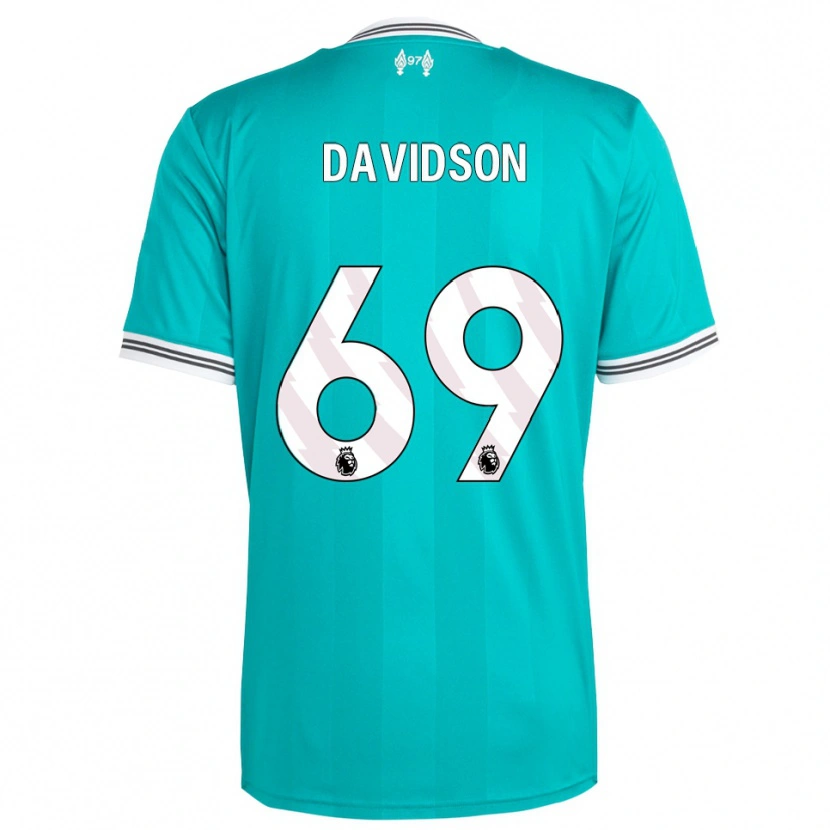 Danxen Bambino Maglia Josh Davidson #69 Verde Bianco Kit Gara Third 2025/26 Maglietta