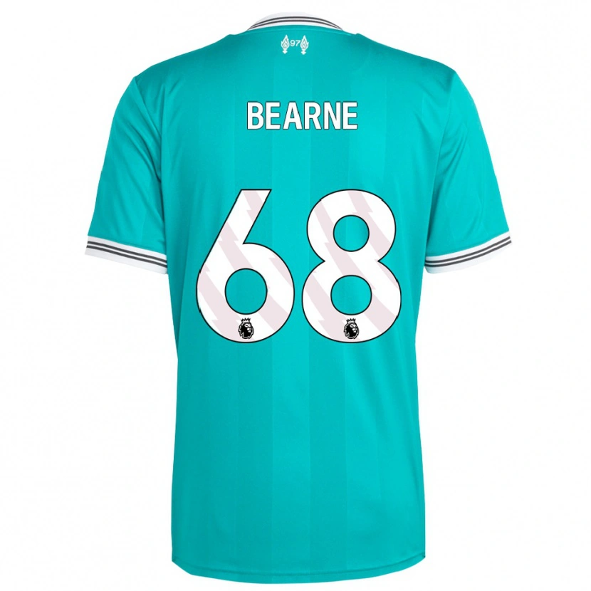 Danxen Bambino Maglia Jack Bearne #68 Verde Bianco Kit Gara Third 2025/26 Maglietta