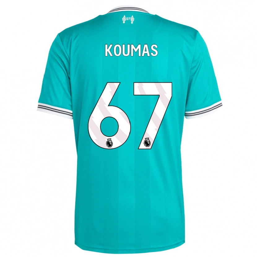 Danxen Bambino Maglia Lewis Koumas #67 Verde Bianco Kit Gara Third 2025/26 Maglietta