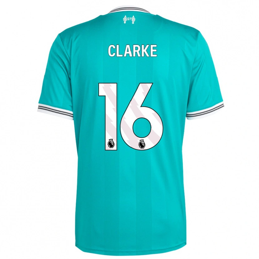 Danxen Bambino Maglia Lucas Clarke #16 Verde Bianco Kit Gara Third 2025/26 Maglietta