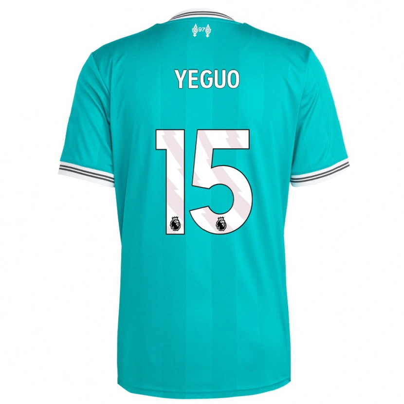 Danxen Bambino Maglia Aiden Yeguo #15 Verde Bianco Kit Gara Third 2025/26 Maglietta